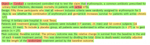GLTR analysis of a passage written by GPT-2, with most words highlighted green and yellow as highly predictable
